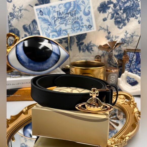 Vivienne Westwood Other - 🆕 VIVIENNE WESTWOOD 🧿 NIB AUTHENTICATED Gold Saturn Orb Buckle Belt